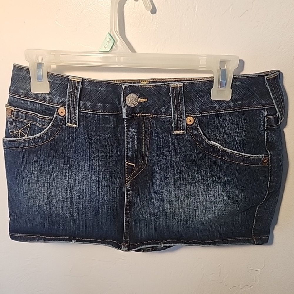 True Religion Blue Denim Mini Skirt